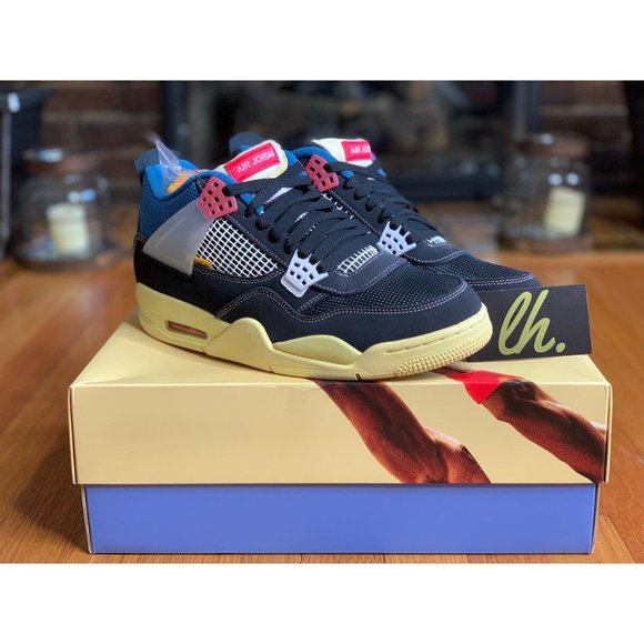 Sz 10.5 Air Jordan 4 Retro Union "Off Noir" - Picture 6 of 7
